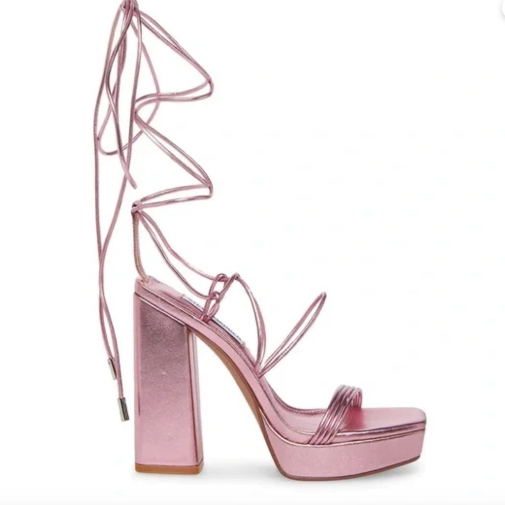 Like New Steve Madden Manzie Metallic Pink Platforms